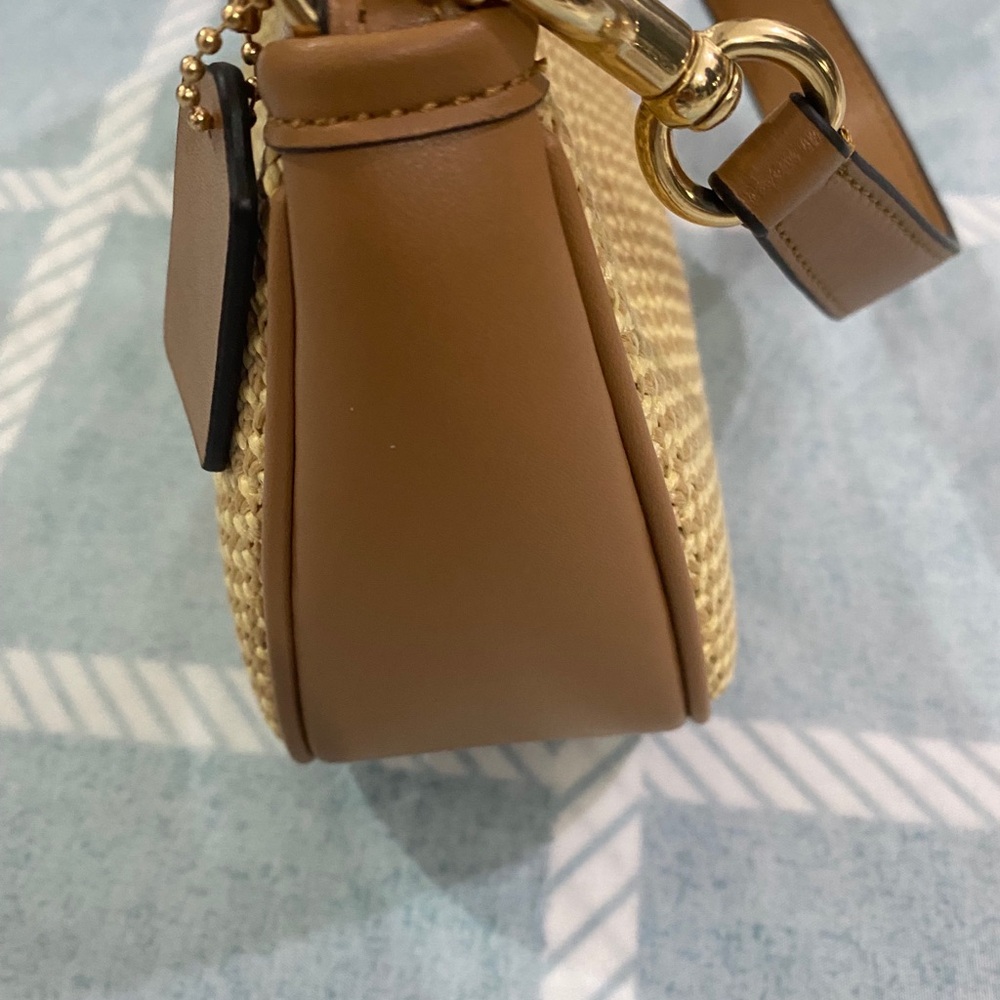 Coach Straw Hobo Bag in Natural/Cognac - Picture 5 of 9